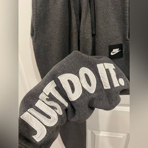 Nike Sweatpants Joggers Just Do It Men Small Grey Sport